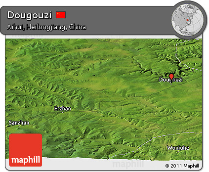 Satellite Panoramic Map of Dougouzi