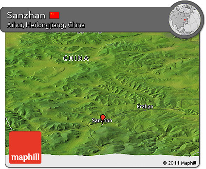 Satellite Panoramic Map of Sanzhan