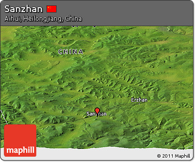 Satellite Panoramic Map of Sanzhan