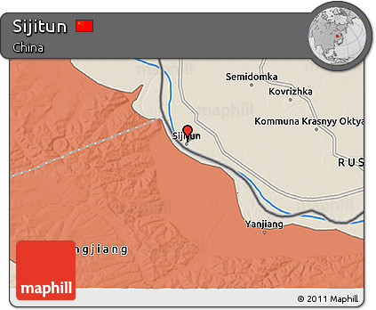Shaded Relief 3D Map of Sijitun