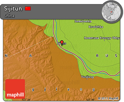 Physical Map of Sijitun