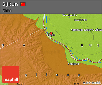 Physical Map of Sijitun