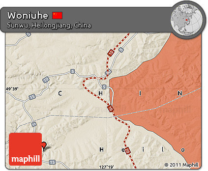 Shaded Relief Map of Woniuhe