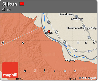 Shaded Relief Map of Sijitun