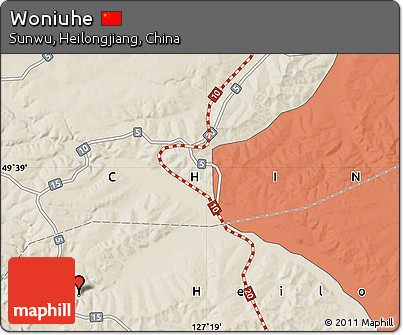Shaded Relief Map of Woniuhe