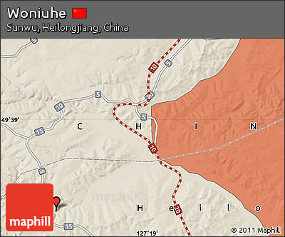 Shaded Relief Map of Woniuhe