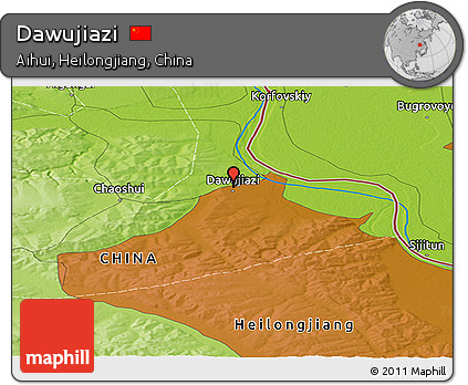 Physical Panoramic Map of Dawujiazi