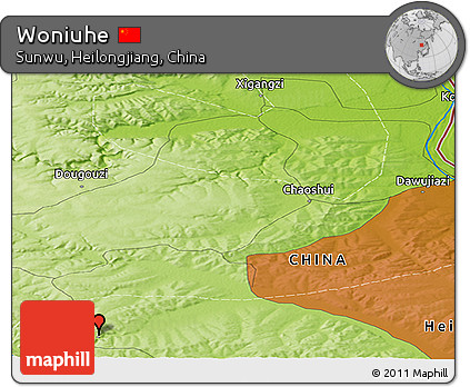 Physical Panoramic Map of Woniuhe