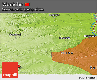 Physical Panoramic Map of Woniuhe