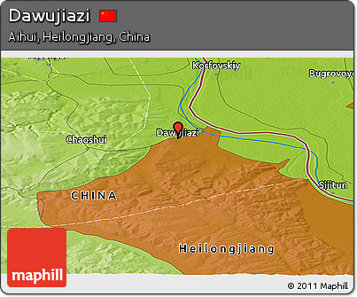 Physical Panoramic Map of Dawujiazi