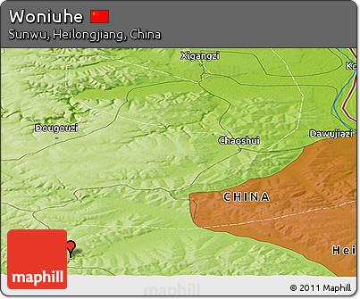 Physical Panoramic Map of Woniuhe