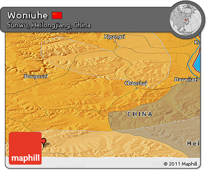 Political Panoramic Map of Woniuhe