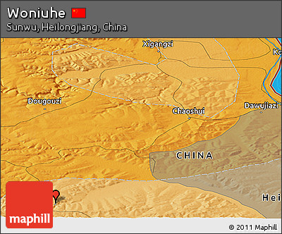 Political Panoramic Map of Woniuhe