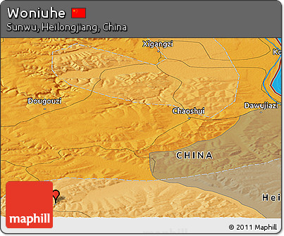 Political Panoramic Map of Woniuhe