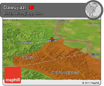 Satellite Panoramic Map of Dawujiazi