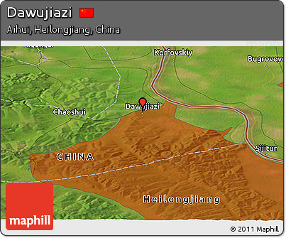 Satellite Panoramic Map of Dawujiazi