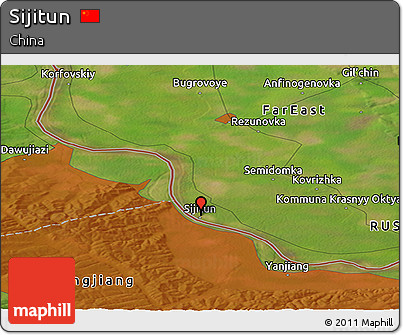 Satellite Panoramic Map of Sijitun