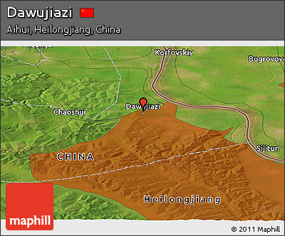 Satellite Panoramic Map of Dawujiazi