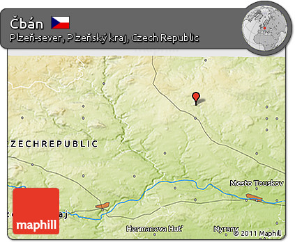 Physical 3D Map of Čbán