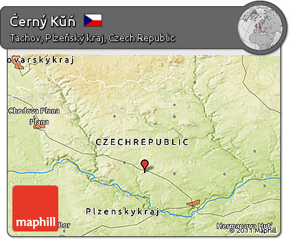 Physical 3D Map of Černý Kŭň