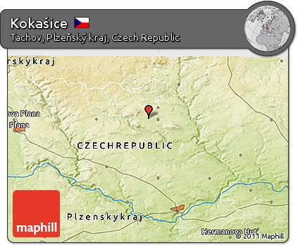 Physical 3D Map of Kokašice