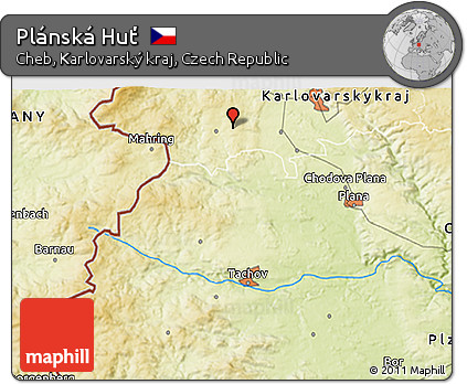 Physical 3D Map of Plánská Huť