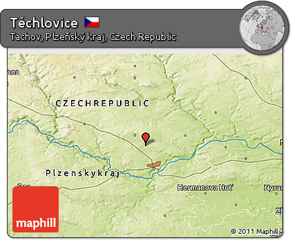 Physical 3D Map of Těchlovice