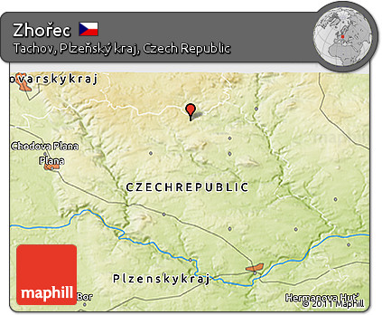 Physical 3D Map of Zhořec