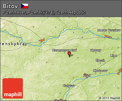 Physical 3D Map of Bítov
