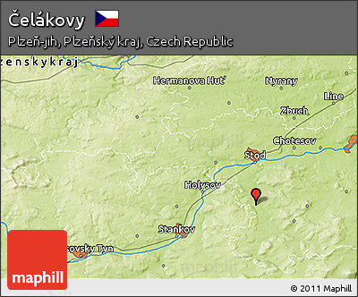 Physical 3D Map of Čelákovy