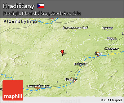 Physical 3D Map of Hradišťany