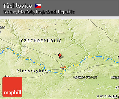 Physical 3D Map of Těchlovice
