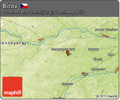Physical 3D Map of Bítov