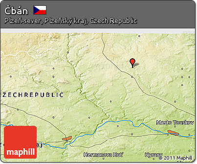 Physical 3D Map of Čbán