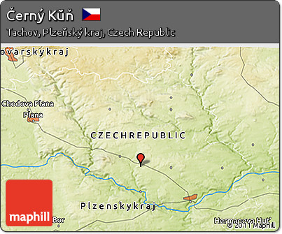 Physical 3D Map of Černý Kŭň