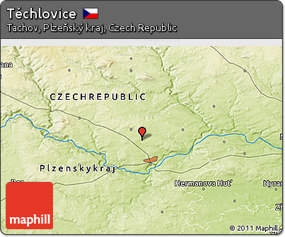 Physical 3D Map of Těchlovice