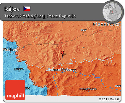 Political 3D Map of Rájov