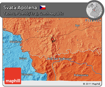 Political 3D Map of Svatá Apolena