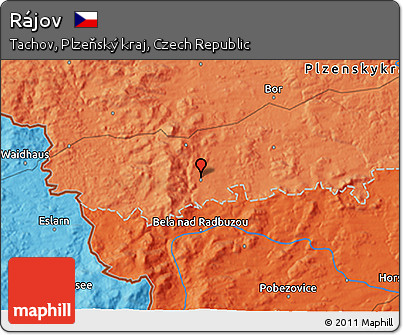 Political 3D Map of Rájov