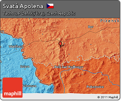 Political 3D Map of Svatá Apolena