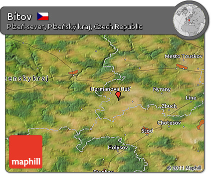 Satellite 3D Map of Bítov