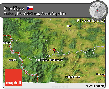 Satellite 3D Map of Pavlíkov