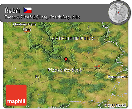Satellite 3D Map of Řebří