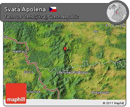 Satellite 3D Map of Svatá Apolena