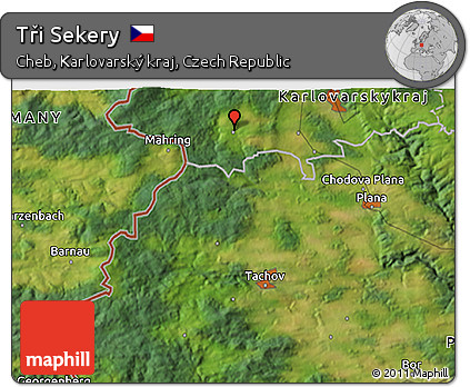 Satellite 3D Map of Tři Sekery