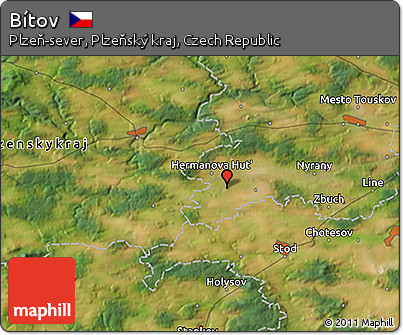 Satellite 3D Map of Bítov