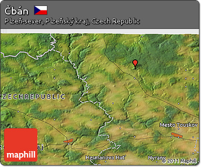 Satellite 3D Map of Čbán