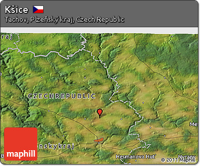 Satellite 3D Map of Kšice