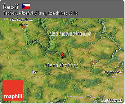 Satellite 3D Map of Řebří