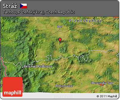 Satellite 3D Map of Stráž